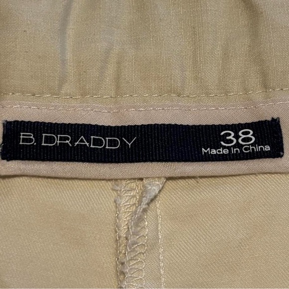 B. Draddy Mens 38 Stretch Chino Shorts Beige Flat Front Casual Golf Lightweight - Picture 4 of 5